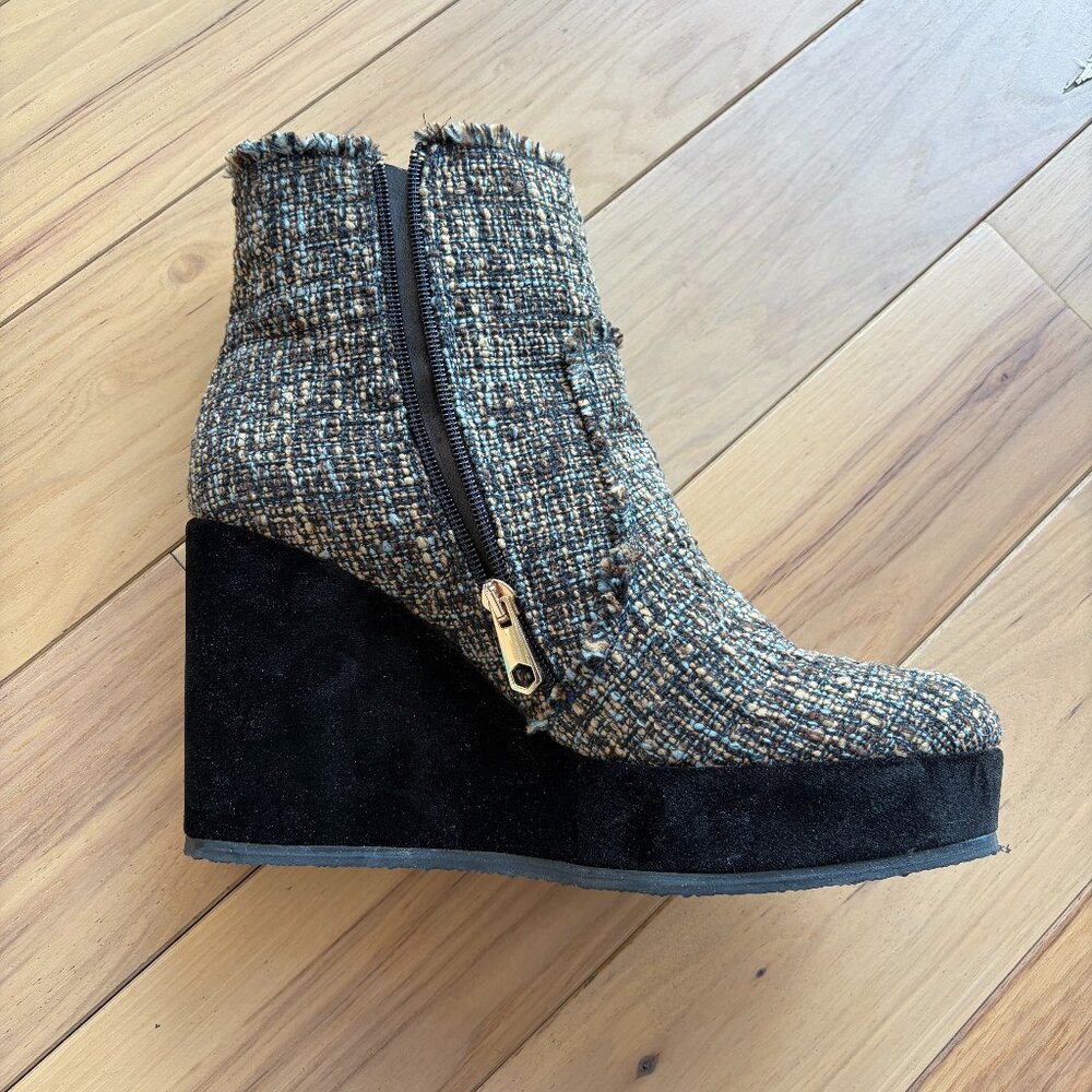 Castaner Quiaca Ankle Inside Zip Wedge Platform Boots size eu 41 LIKE NEW!